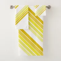 Bath Towels - Shades of Yellow Diagonal Stripes