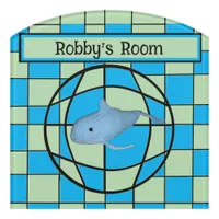 Door Sign - Optical Illusion and Whale