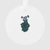 Skeleton Hands Forming A Heart Gentle Expression Ornament