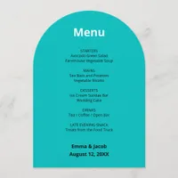 Turquoise Modern Wedding Menu Card