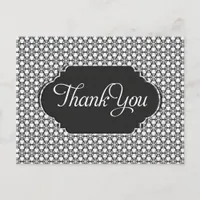 Black White Hexagon Pattern Thank You Postcard