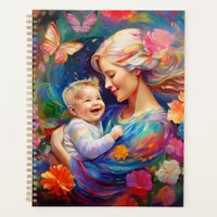 Mother with Baby Boy Colorful Painting Planner