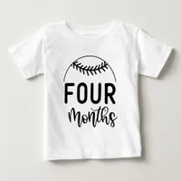 Four Months Baseball Baby Milestone - Baby T-Shirt