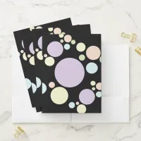 Pastel circles on a black background | pocket folder