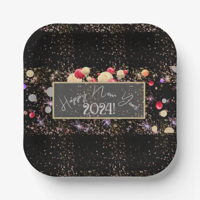 Joyful happy new year 2-24 banner paper plates