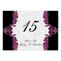 pink table seating card