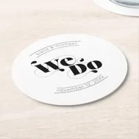 Decorative Modern Wedding We Do ID887 Round Paper Coaster