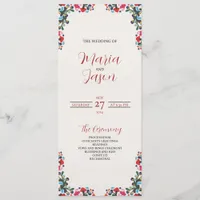 Mexican Floral Colorful Botanical Flowers Wedding Program