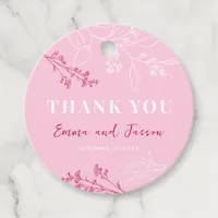 Pink Magenta Wedding  Favor Tags