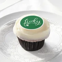 Lucky Shamrock St Patricks Day Edible Frosting Rounds