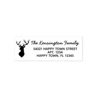 Rustic Stag Deer Head Silhouette Address Self-inking Stamp