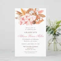 Budget Pampas Blush Graduation Party Invitation