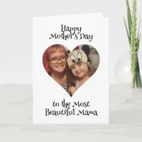 Personalized Heart Photo and Message for Mom Card