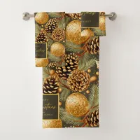 Earth Tones Christmas Pattern#29 ID1009 Bath Towel Set