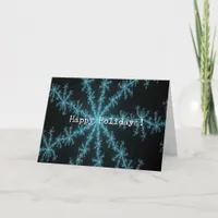 Abstact Blue Snowflake, Happy Holidays Holiday Card