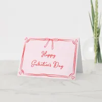 Happy Galentine's Day Red and Pink Bestie Gal Pal Card