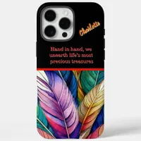 Vibrant Watercolor Feathers in an Artistic Display iPhone 16 Pro Max Case