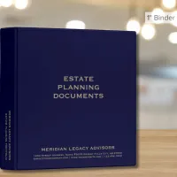 Navy Blue and Gold Estate Planning 3 Ring Binder