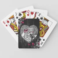 Skulls Gothic Hallowedding Burgundy ID866 Poker Cards