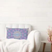 Pastel Mother of Pearl Pattern Name Monogram | Lumbar Pillow