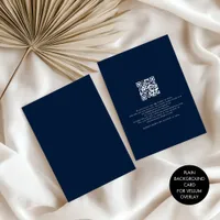 Plain Navy Blue Background for Vellum Overlay Invitation