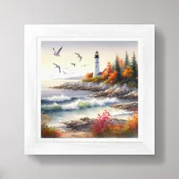 Fall Coastal Beach Art for Small Spaces Framed Art