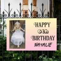 Personalized Photo and Age Happy Birthday Banner