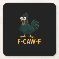 F-Caw-F Chicken Classic Vintage Style Square Paper Coaster