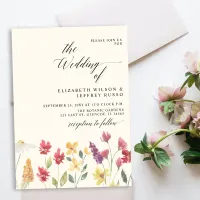 Floral Elegant Boho Summer Wildflowers Wedding Invitation