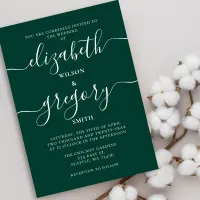 Budget Emerald Green Modern Wedding Invitation