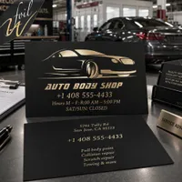 Auto Body Raised Spot Gloss and Foil Business Card