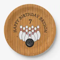 Personalized Bowling Themed Birthday  Age and Name Paper Plates