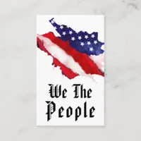 *~* USA We The People Watercolor American Flag Business Card