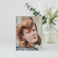 Funny Red Head in a Elegant Room surreal collage Postcard