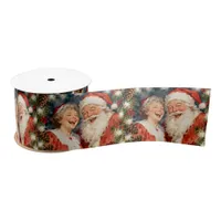 A Cute Vintage Mr and Mrs Claus Nostalgic Satin Ribbon