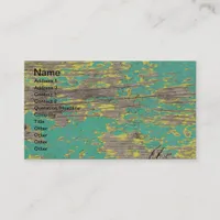Peeling Yellow and Green Paint on Wood Business Card