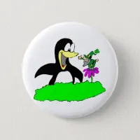 Penguin and Leprechaun Button