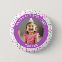 Personalized Age, Name and Photo Birthday  Button