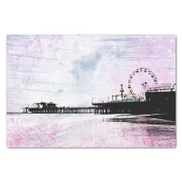 Santa Monica Pier Pink Grunge Tissue Paper