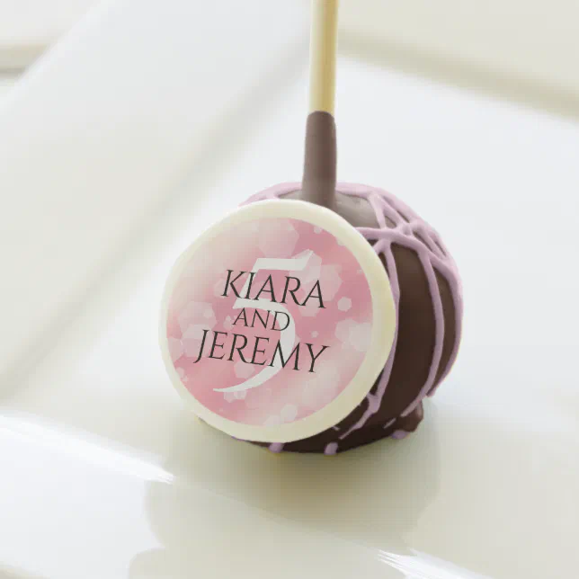 Elegant 5th Rose Quartz Wedding Anniversary Cake Pops