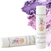 Bridal Shower pink bow pineapple coquette Lip Balm