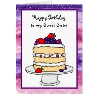 Large Personalized Happy Birthday Sponge Cake  Card