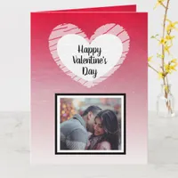 Happy Valentine's Day Black Ombre Photo Card