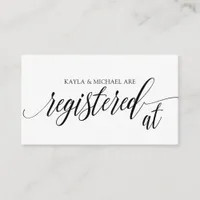 Calligraphy Wedding Registry Card Inserts - Black