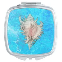 Conch Shell "Beach Life"  Compact Mirror