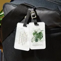 Modern Tropical Leaves Personalized Luggage Tag