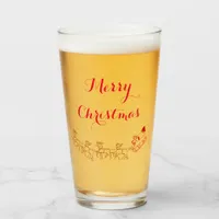 Glass Tumbler - Santa Claus and Sleigh Greeting