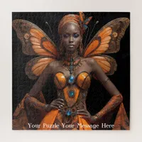 African Woman Butterfly Dress  Jigsaw Puzzle