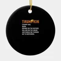 Trumpkin Funny Anti Pumpkin Ceramic Ornament