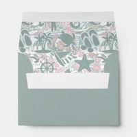 Nautical Beach Collage Sage ID840 Envelope